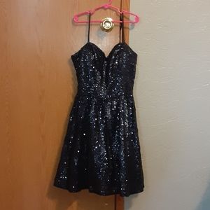 Sequin dark blue dress